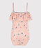 Girls' One-Piece Print Swimsuit SALINE pink/MULTICO white