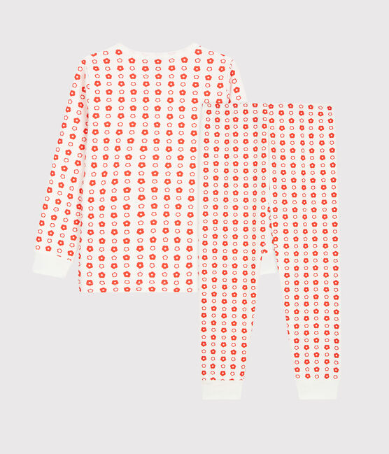 Unisex Graphic Print Organic Cotton Pyjamas MARSHMALLOW white/SPICY