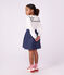 Short skirt in plain denim with a star pattern blue