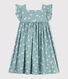Children's long, sleeveless floral cotton dress