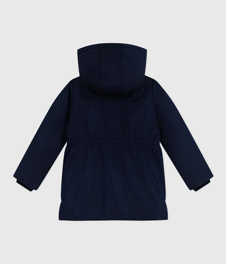 Children's plain mid-length parka blue
