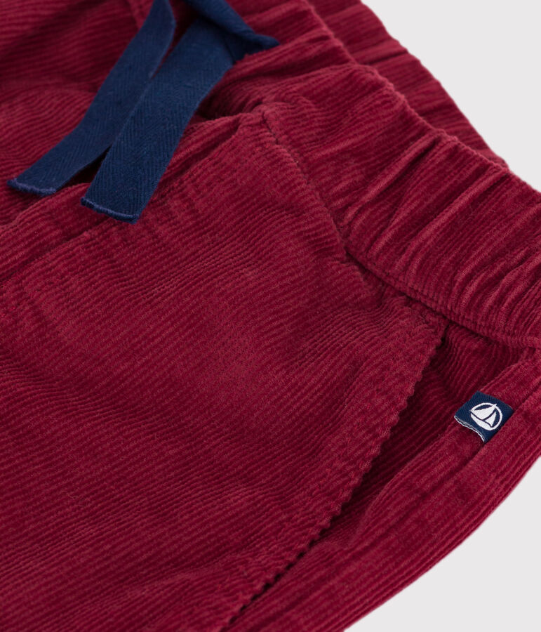 Children's straight plain corduroy trousers red