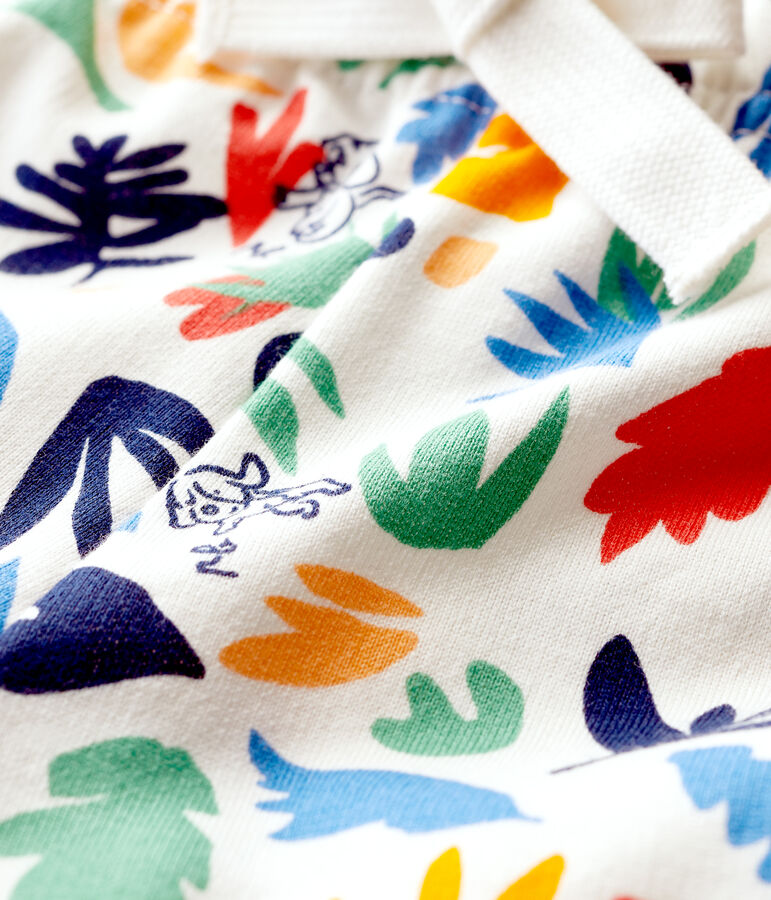 Babies' Cotton Parachute Trousers white/multicolor