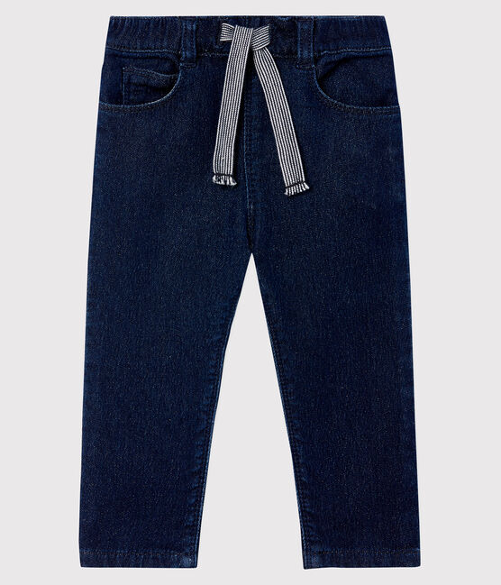 Babies' Denim Fleece Trousers JEAN blue