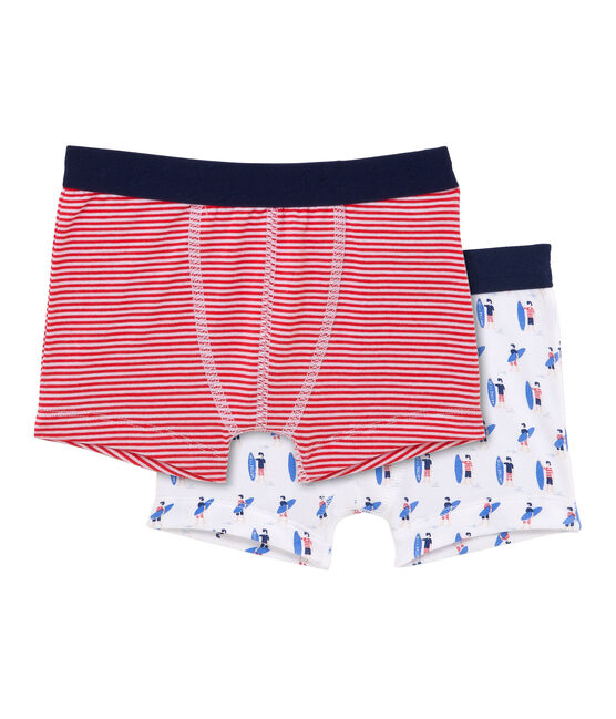 Pack of 2 boy's boxers . white