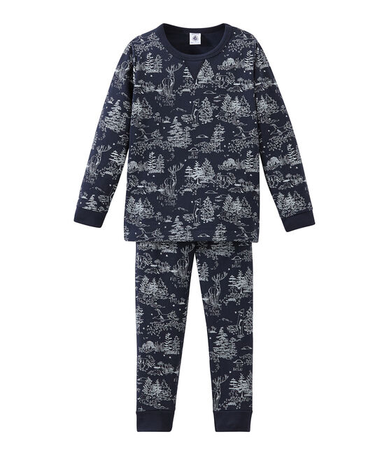 Little boy's pyjamas SMOKING blue/ECUME white