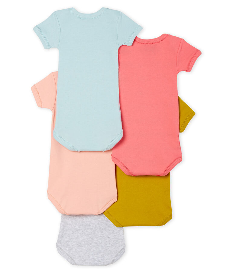 Baby Girls' Short-Sleeved Bodysuit - Set of 5 multicolor