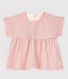 Baby Girls' Short-Sleeved Stripy Tube Knit Blouse