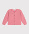 Cardigan containing wool for little girls. ROSELINE CHINE pink