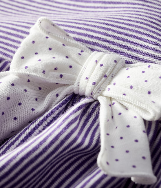 Baby Girls' Pinstriped Dress REAL purple/MARSHMALLOW white