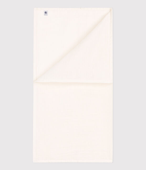 WHITE COTTON GAUZE MUSLIN FOR BABY MARSHMALLOW white