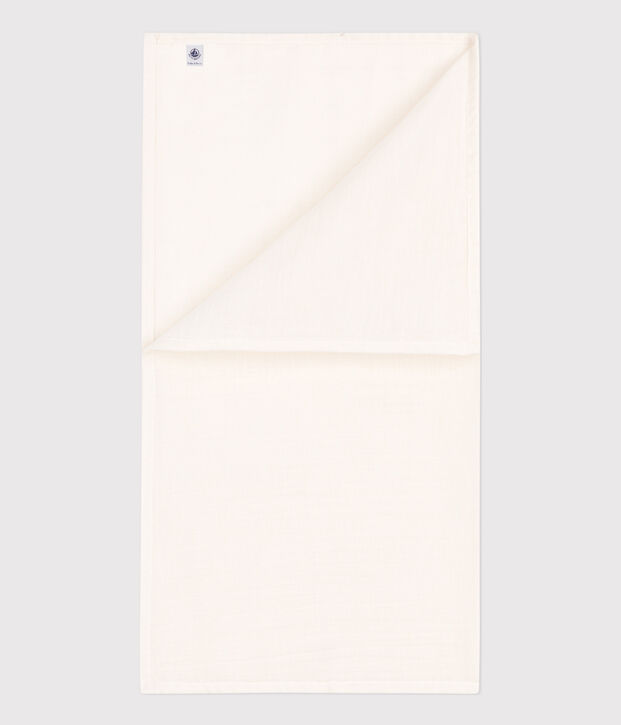 WHITE COTTON GAUZE MUSLIN FOR BABY white