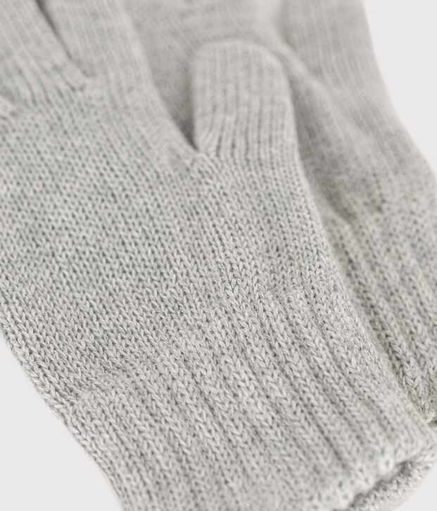 Children's plain knitted gloves grey
