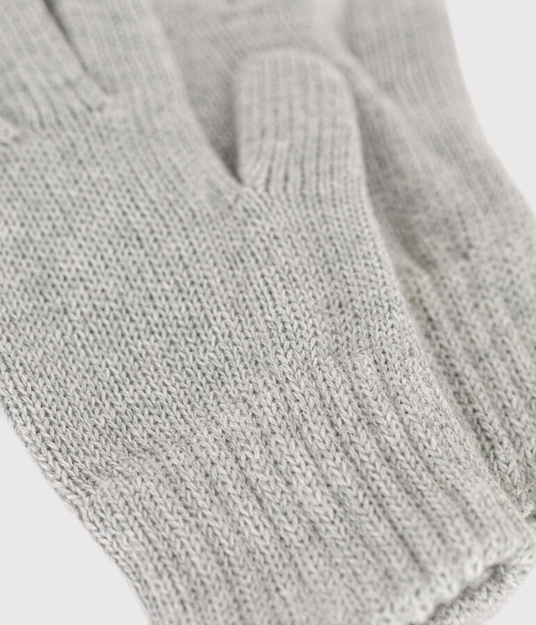 Children's plain knitted gloves grey