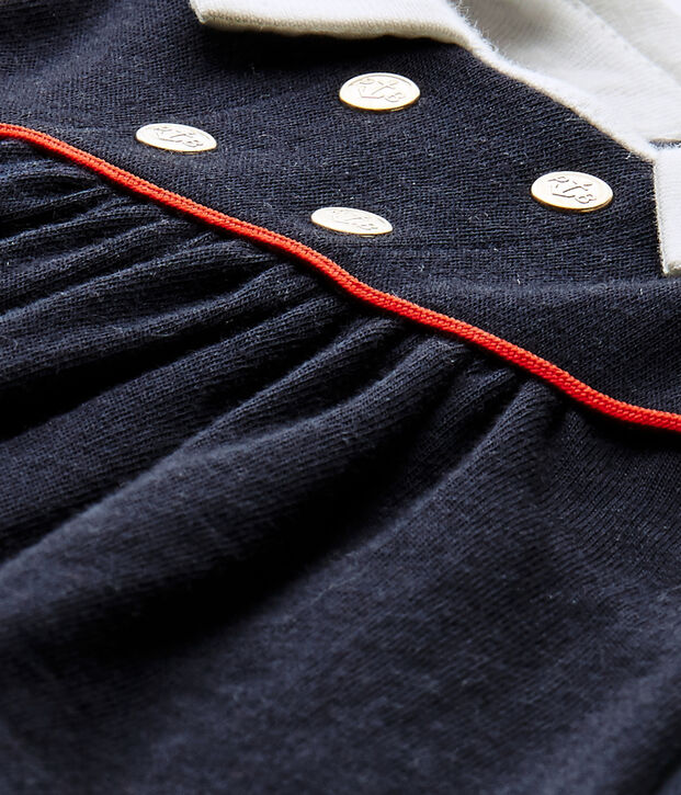 Baby girls' sleeveless dress in tube knit blue