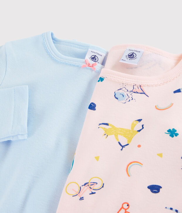 Girls' Long-Sleeved Yoga Animals T-Shirt - 2-Piece Set multicolor