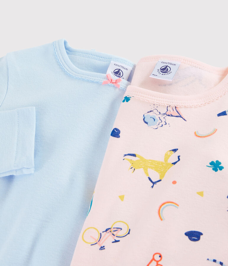 Girls' Long-Sleeved Yoga Animals T-Shirt - 2-Piece Set multicolor