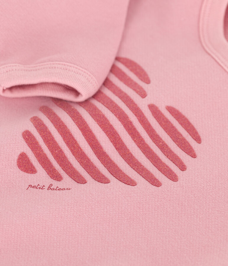 Plain cotton baby sweatshirt pink