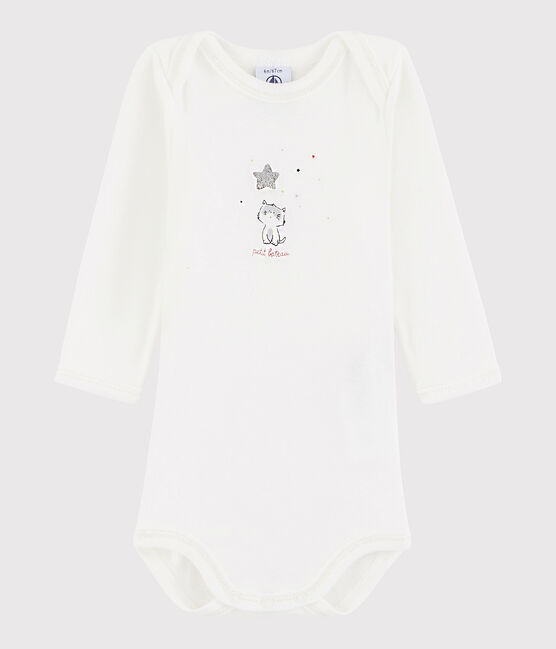 Baby Boys' Long-Sleeved Bodysuit MARSHMALLOW white