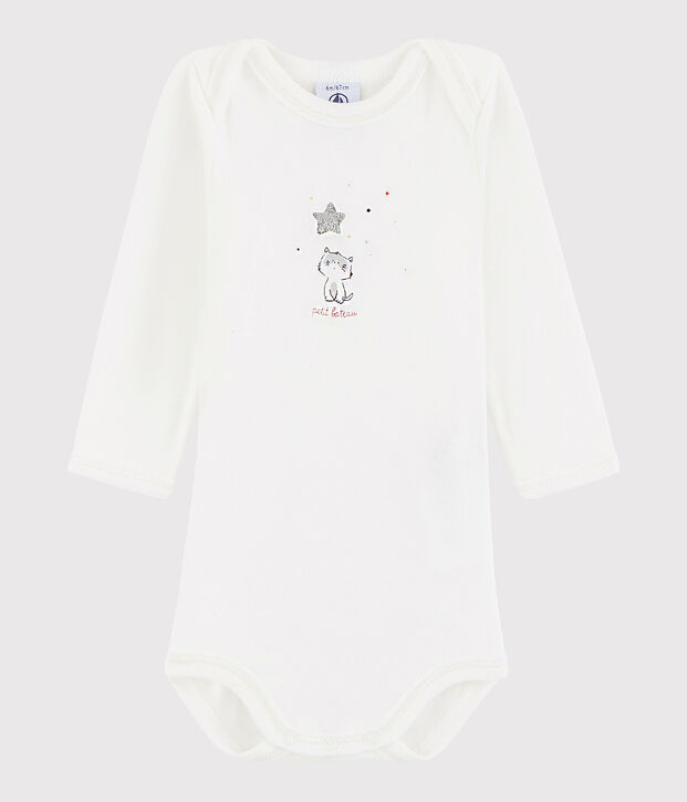 Baby Boys' Long-Sleeved Bodysuit white