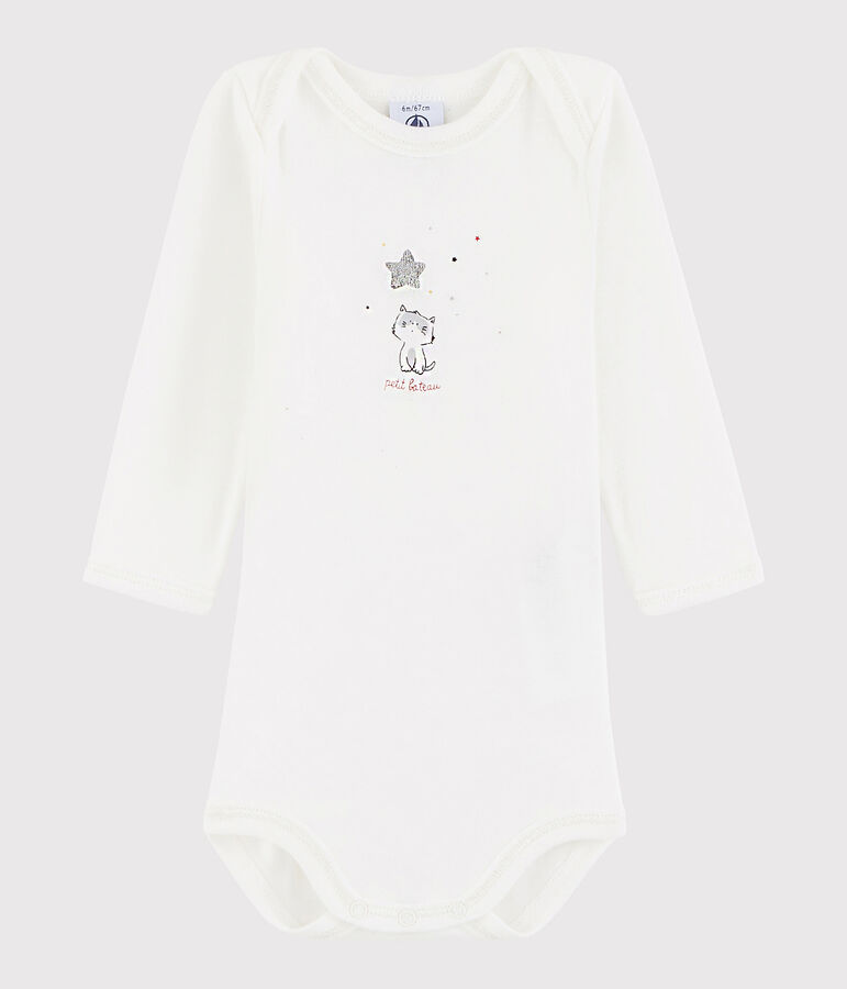 Baby Boys' Long-Sleeved Bodysuit white