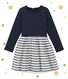 Girl's shiny dual fabric dress