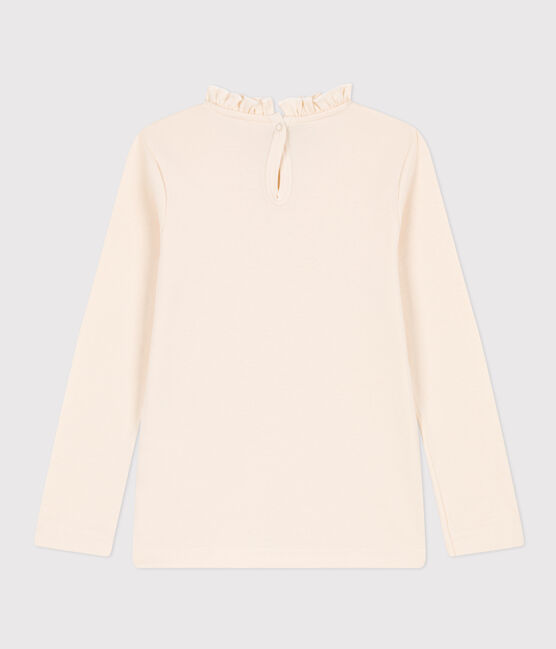 Girls' Long-sleeved Cotton T-Shirt AVALANCHE Ecru