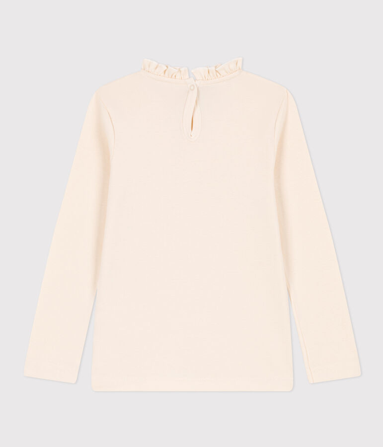 Girls' Long-sleeved Cotton T-Shirt Ecru