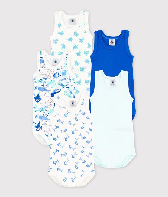 Babies' Seabed Pattern Sleeveless Bodysuit - 3-Pack variante 1