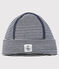 Newborn Double-Sided Jersey Bonnet with Electromagnetic Wave Protection SMOKING blue/ECUME white