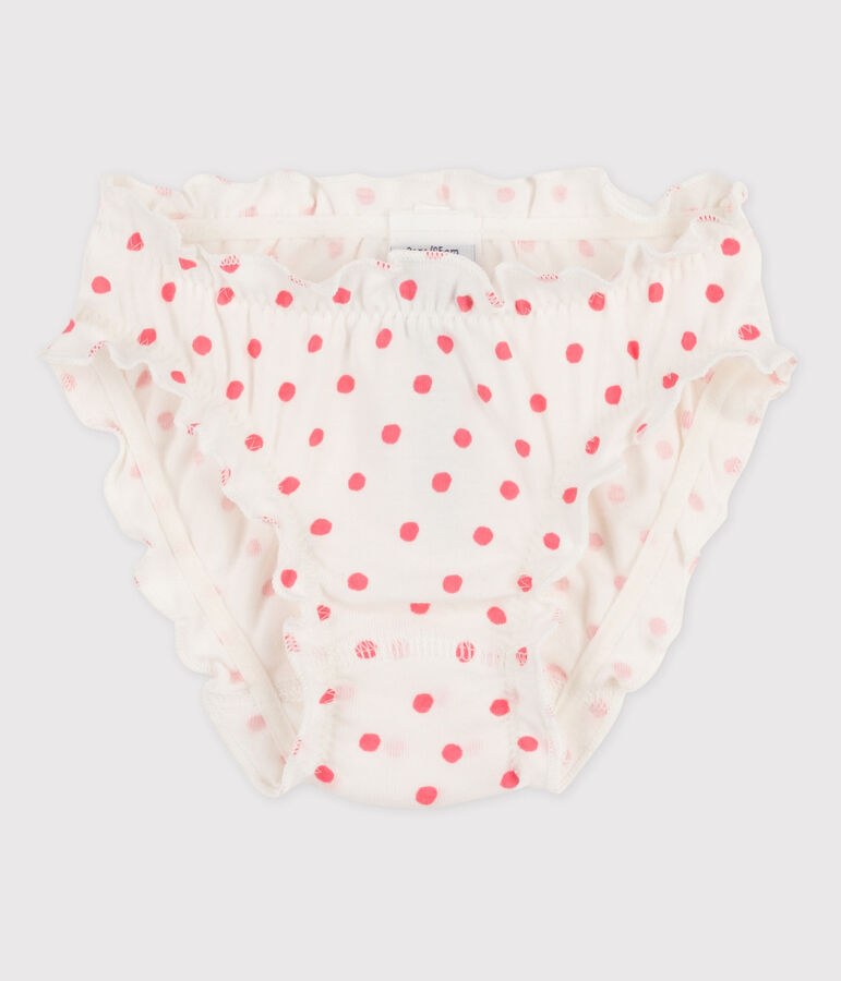 Girls' Cotton Briefs white/pink