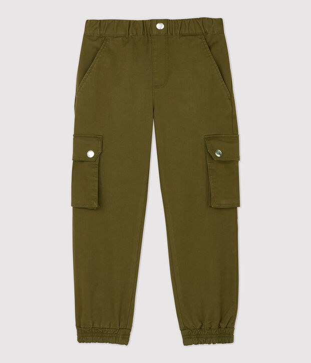 Girls' Cotton Gabardine Cargo Trousers green