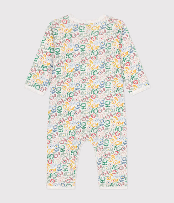 Babies' printed cotton footless pyjama suit MARSHMALLOW white/MULTICO white