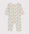 Babies' printed cotton footless pyjama suit MARSHMALLOW white/MULTICO white