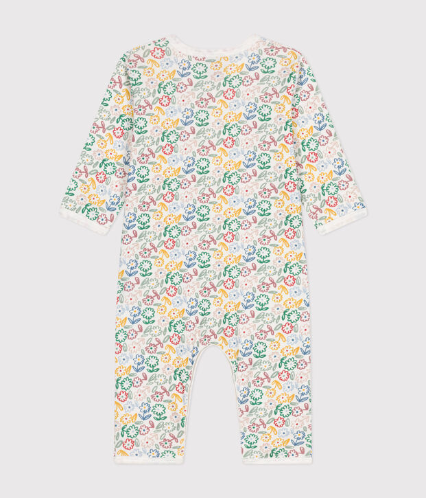 Babies' printed cotton footless pyjama suit white/multicolor