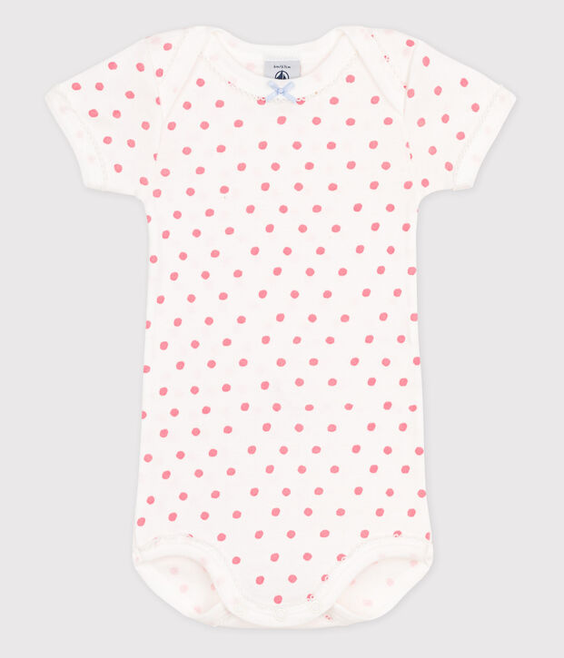 Babies' Short-Sleeved Bodysuit white/pink