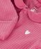 Babies' plain velour pyjama suit with a collar pink