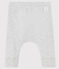 Babies' Organic Cotton 2x2 Rib Knit Leggings BELUGA CHINE grey