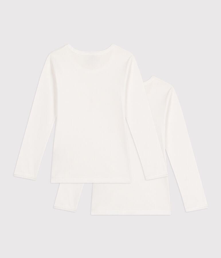 Girls' Long-sleeved White T-Shirts - 2-Pack multicolor