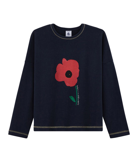 Girls' Screen Printed T-Shirt SMOKING blue