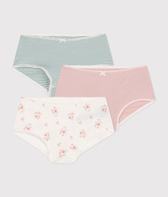 Children's cotton floral-patterned shorties - 3-pack variante 1