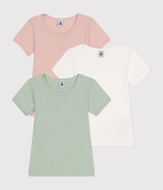 Children's plain cotton short-sleeved T-shirts - 3-pack variante 1