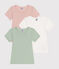 Children's plain cotton short-sleeved T-shirts - 3-pack variante 1