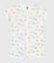 Babies' short animal print cotton jumpsuit white/multicolor