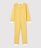 Girls' Floral Brushed Terry Towelling Jumpsuit OCRE yellow/MARSHMALLOW white