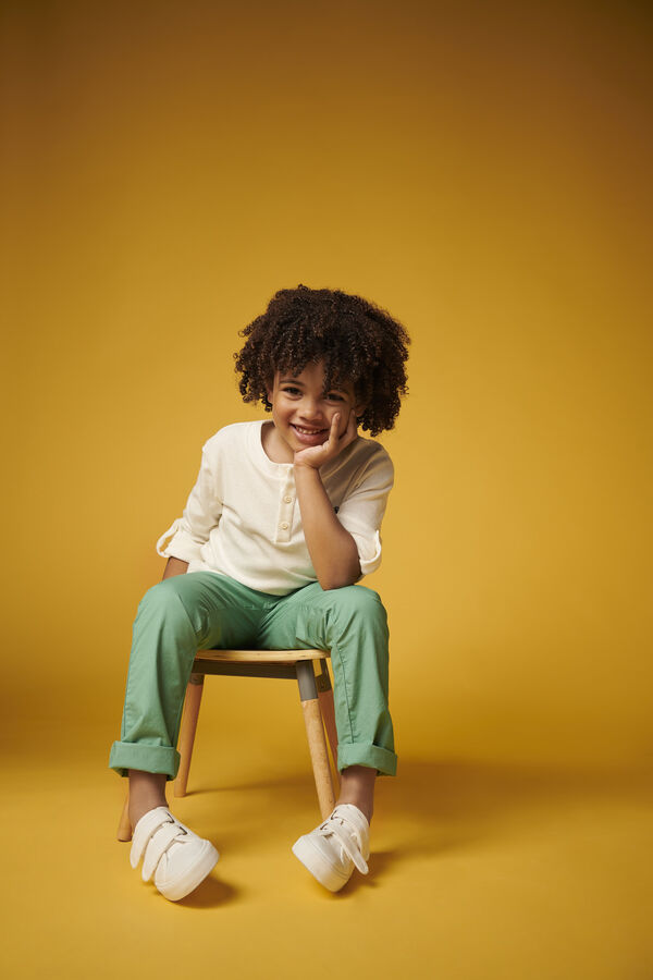 Boys' Cotton and Linen Blend T-Shirt white