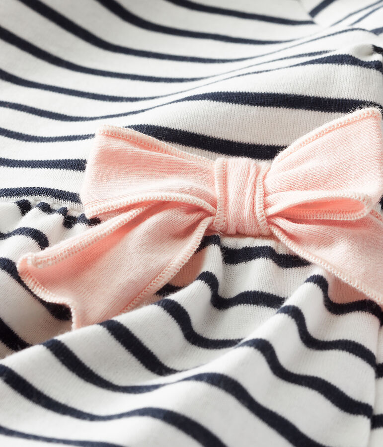 Baby Girls' Striped Short-Sleeved Dress white/blue