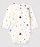 Baby Boys' Ribbed Bodysuit with Collar MARSHMALLOW white/MULTICO white