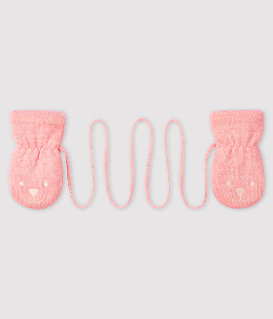 Baby's unisex fleece-lined mittens MINOIS pink