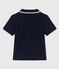 Baby Boys' Short-Sleeved Ribbed Polo Shirt SMOKING blue